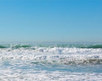 Sea Spray Photo, Ocean Photography, Beach Photo, Blue Green Photograph, Ocean Photography, Beach House decor, nautical wall art