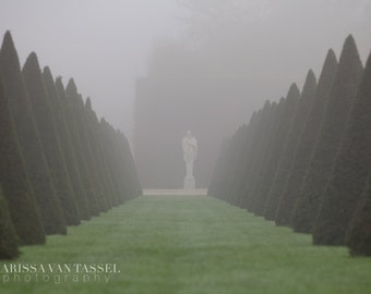 Versailles Garden Fog Photography, Parisian Wall Art