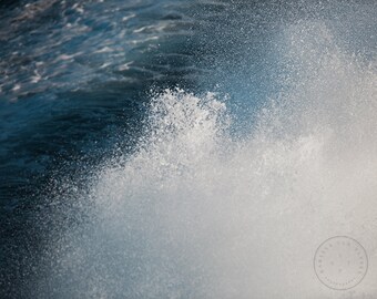 Nature Photography, Blue Ocean Water, Ocean Photography, Ocean Photo, Wave Photo, Nautical Wall Art, Nautical Theme, Navy Wall Art, Ocean