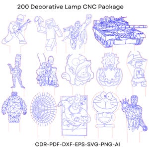 200 Decorative Lamb CNC Bundle | Laser Cutting & Engraving Designs | svg,dxf,ai, EPS for Home Decor , Custom Panels