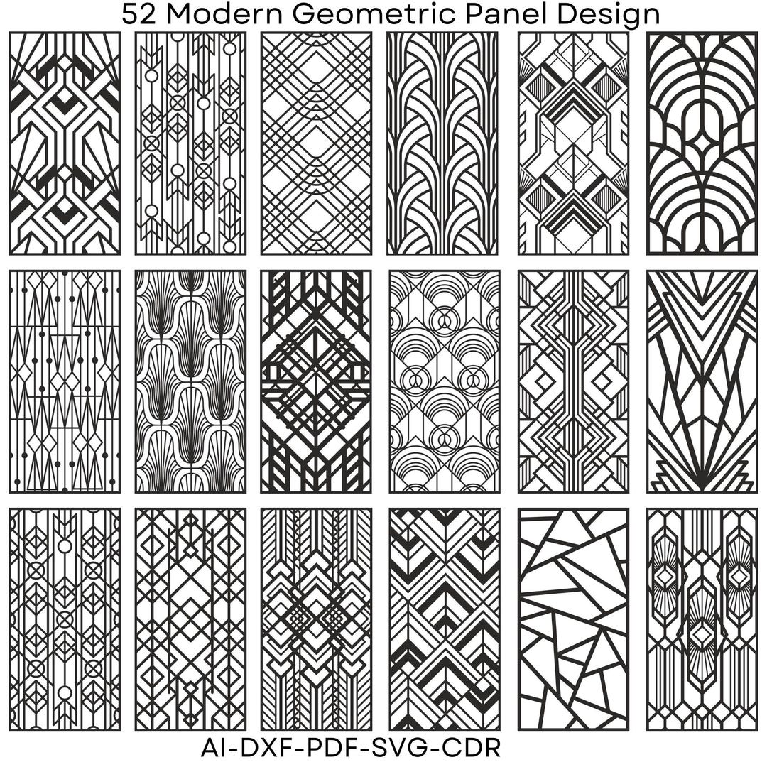 52 Modern Geometric Panel Design Files | Laser Cutting, CNC Routing ...