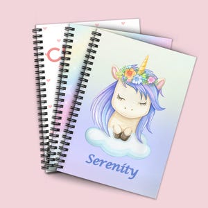 Personalized school notebook for girl with custom name cute toddler spiral journal for preschool writing book back to school kid gift idea