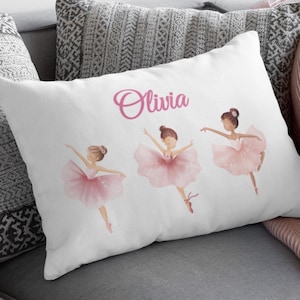Ballet gift pillow custom name pillow pink ballerina dance ballerina theme nursery dance studio toddler girl room personalized pillow gift