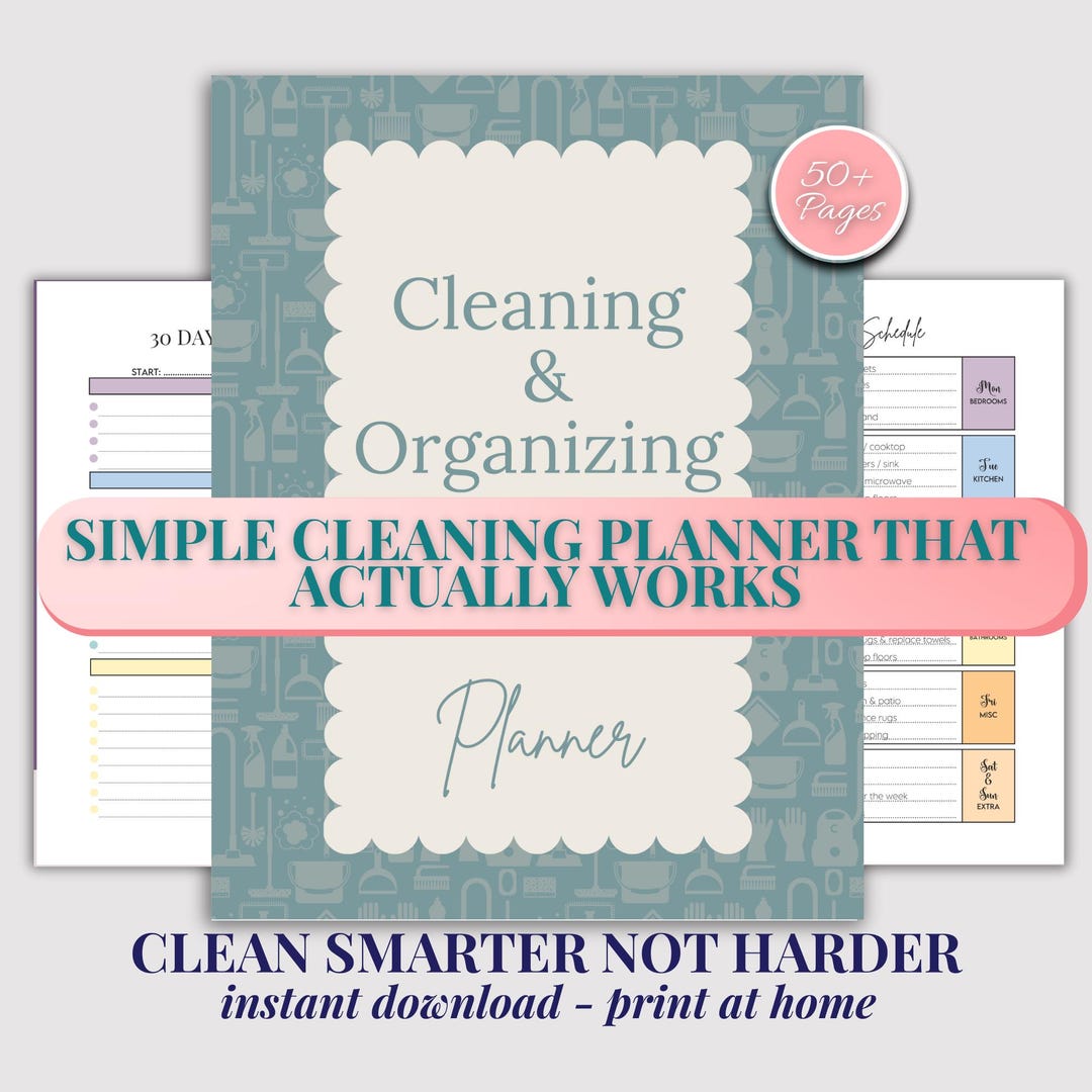 Printable Cleaning Planner Color Coded Home Schedule Daily Planner ...