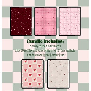 Inserto romantico per Kindle Basic 2022 / Design a forma di cuore (Download digitale)