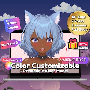 Premade Vtuber Model, Vtuber Model, Vtuber, Live2d Vtuber Model, Color Customizable Vtuber Model, Commercial use, Full Body Rigged
