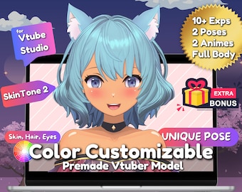 Vtuber Model, Premade Vtuber Model, Vtuber, Live2d Vtuber Model, Color Customizable Vtuber Model, Commercial use, Full Body Rigged