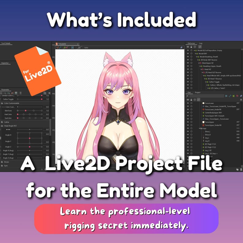 Live2d Vtuber Full Model File, Live2d® Project, Vtuber PSD File, Vtuber ...