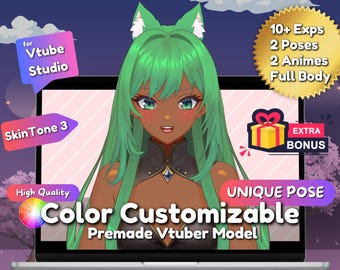 Vtuber Model, Premade Vtuber Model, Vtuber, Live2d Vtuber Model, Color Customizable Vtuber Model, Commercial use, Full Body Rigged