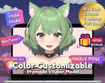 Premade Vtuber Model, Vtuber Model, Vtuber, Live2d, Live2d Vtuber Model, Color Customizable Vtuber Model, Vtuber Model Premade, 2D Vtuber