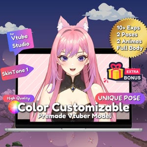 Vtuber Model, Premade Vtuber Model, Vtuber, Live2d, Live2d Vtuber Model, Color Customizable Vtuber Model, Vtuber Model Premade, 2D Vtuber