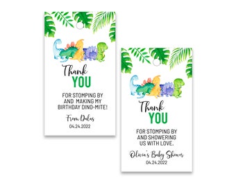 Dinosaur Birthday Thank You Tag Digital Download Dinosaur Invitation Dinosaur Party sign corjl Boy dino Birthday tag