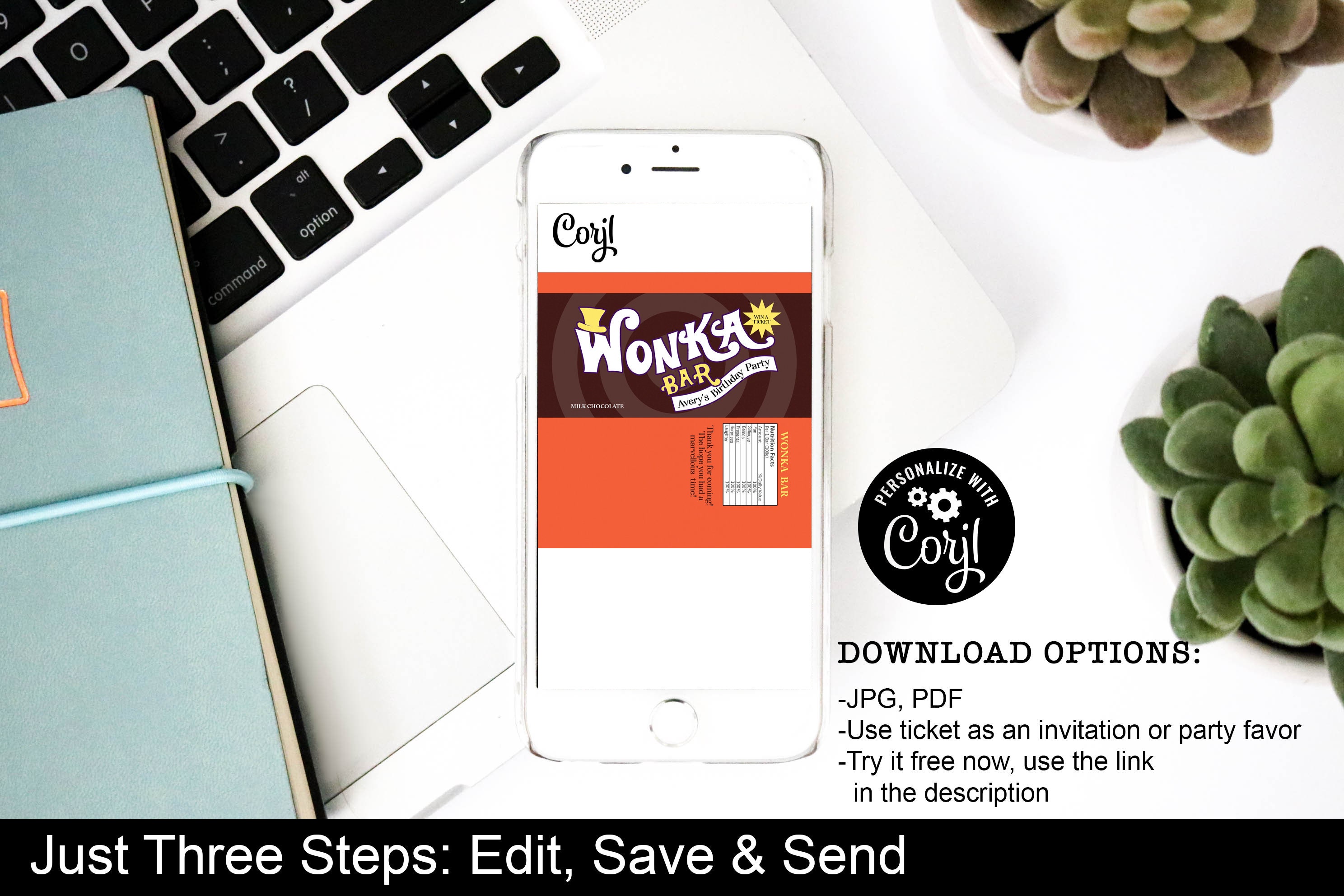 Willy Wonka Birthday Invitation Digital Download Party - Etsy