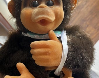 Hosung Little Lost Monkey Soft Toy With Dummy Vintage 1990s