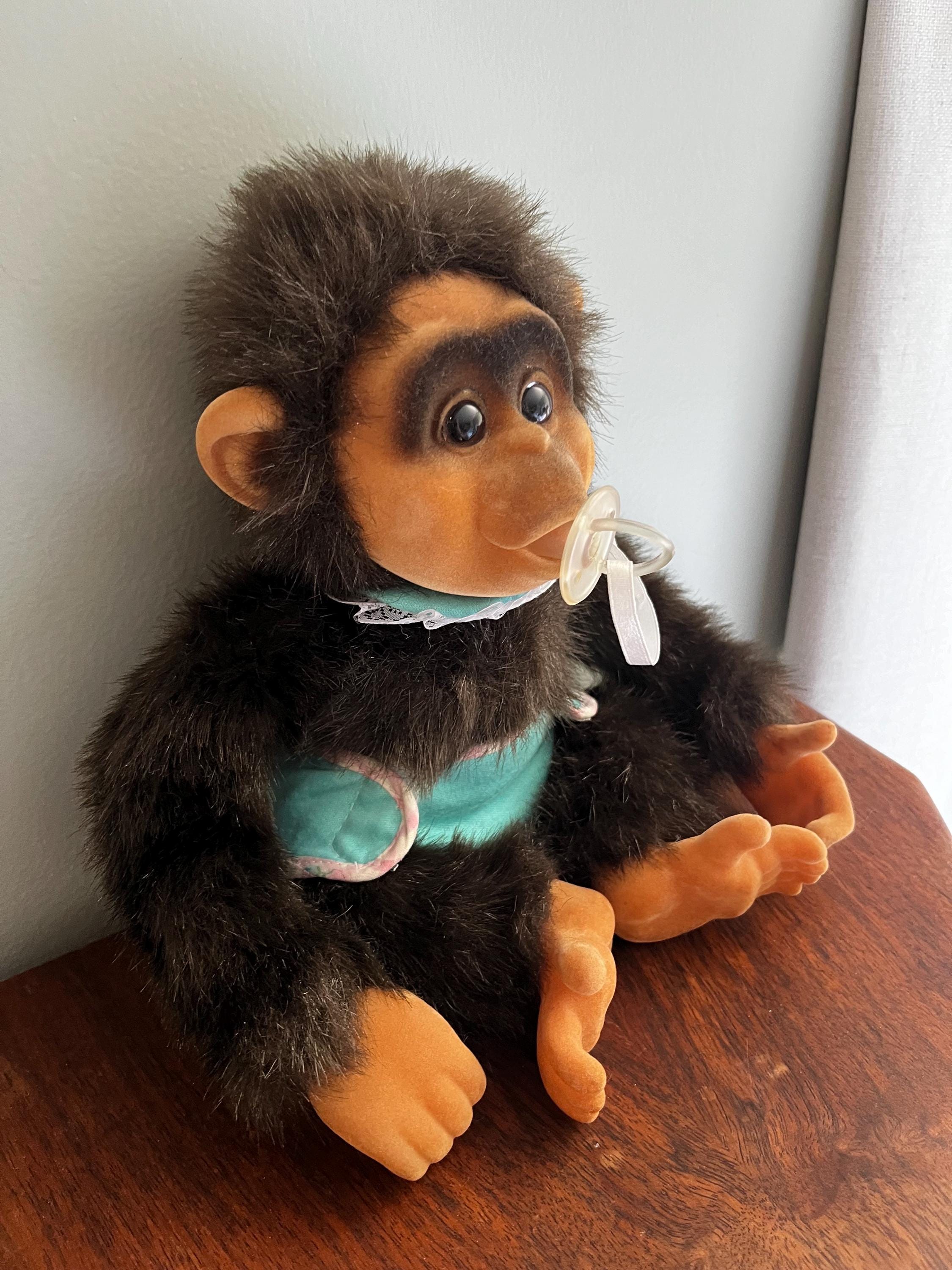 Hosung Little Lost Monkey Soft Toy With Dummy Vintage 1990s