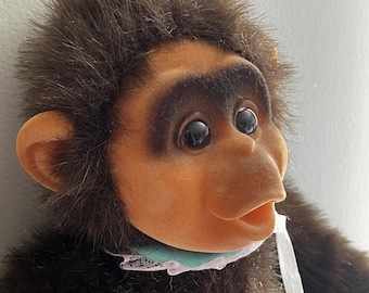 Hosung Little Lost Monkey Soft Toy With Dummy Vintage 1990s