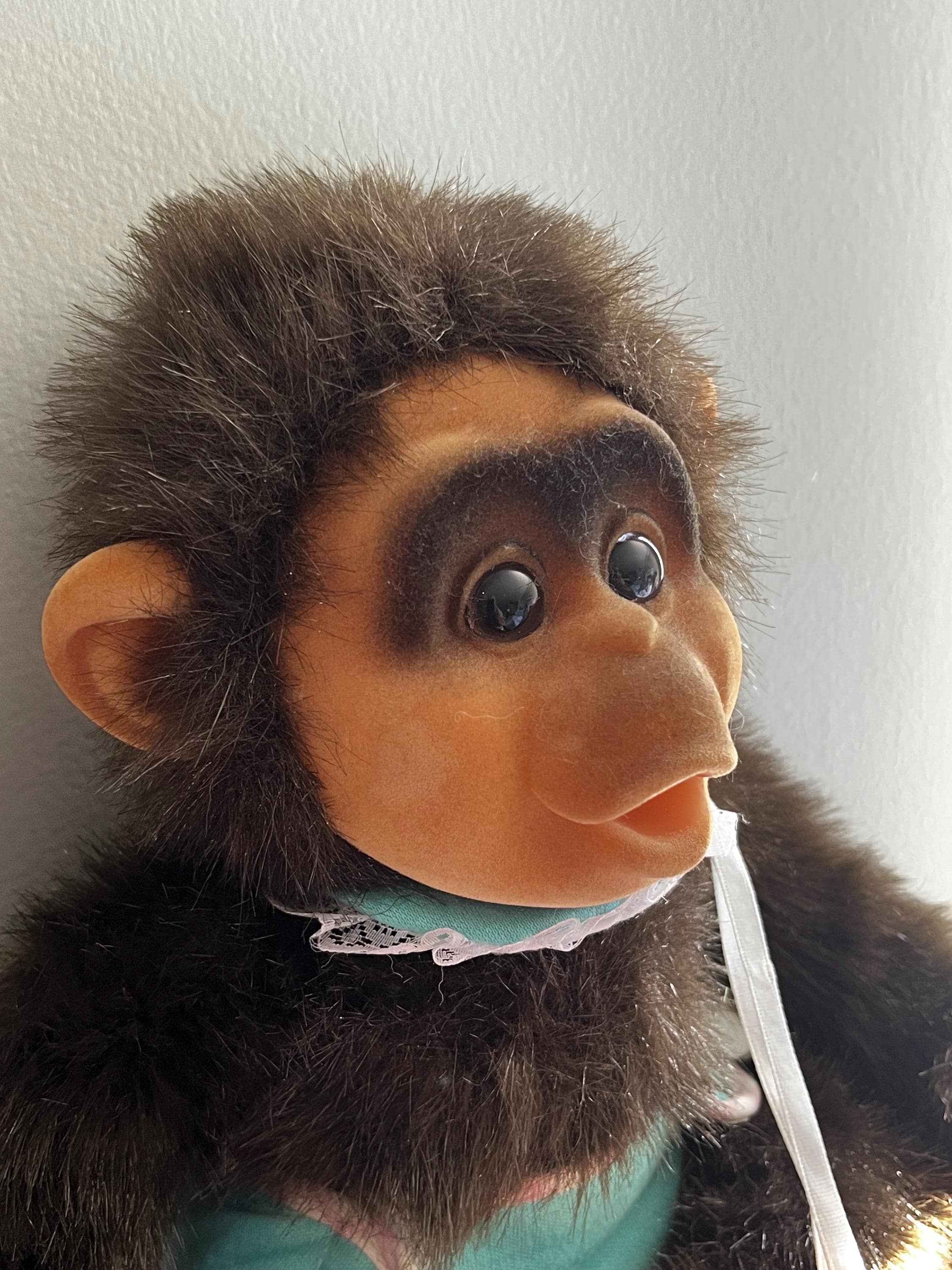 Hosung Little Lost Monkey Soft Toy With Dummy Vintage 1990s