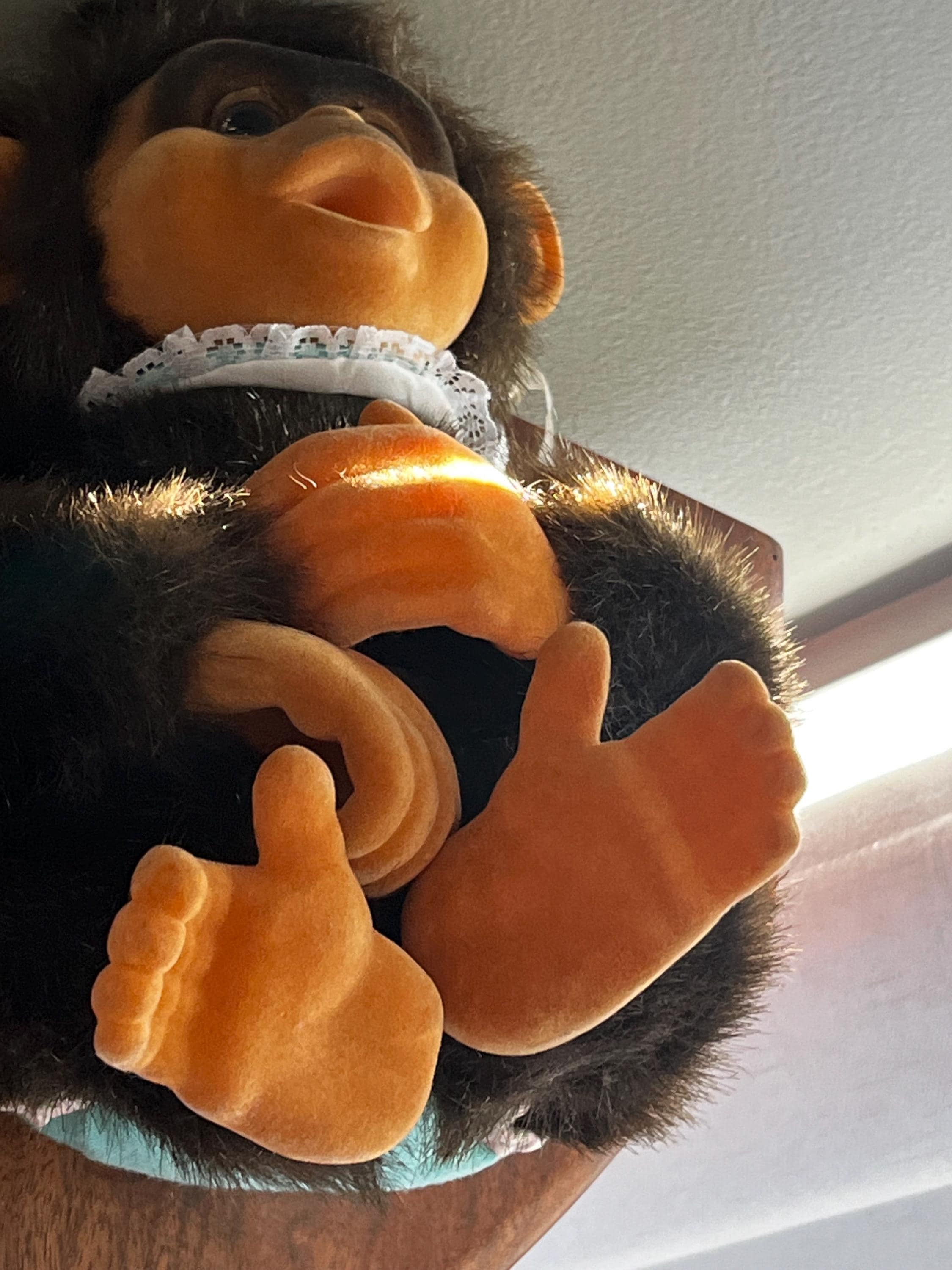 Hosung Little Lost Monkey Soft Toy With Dummy Vintage 1990s
