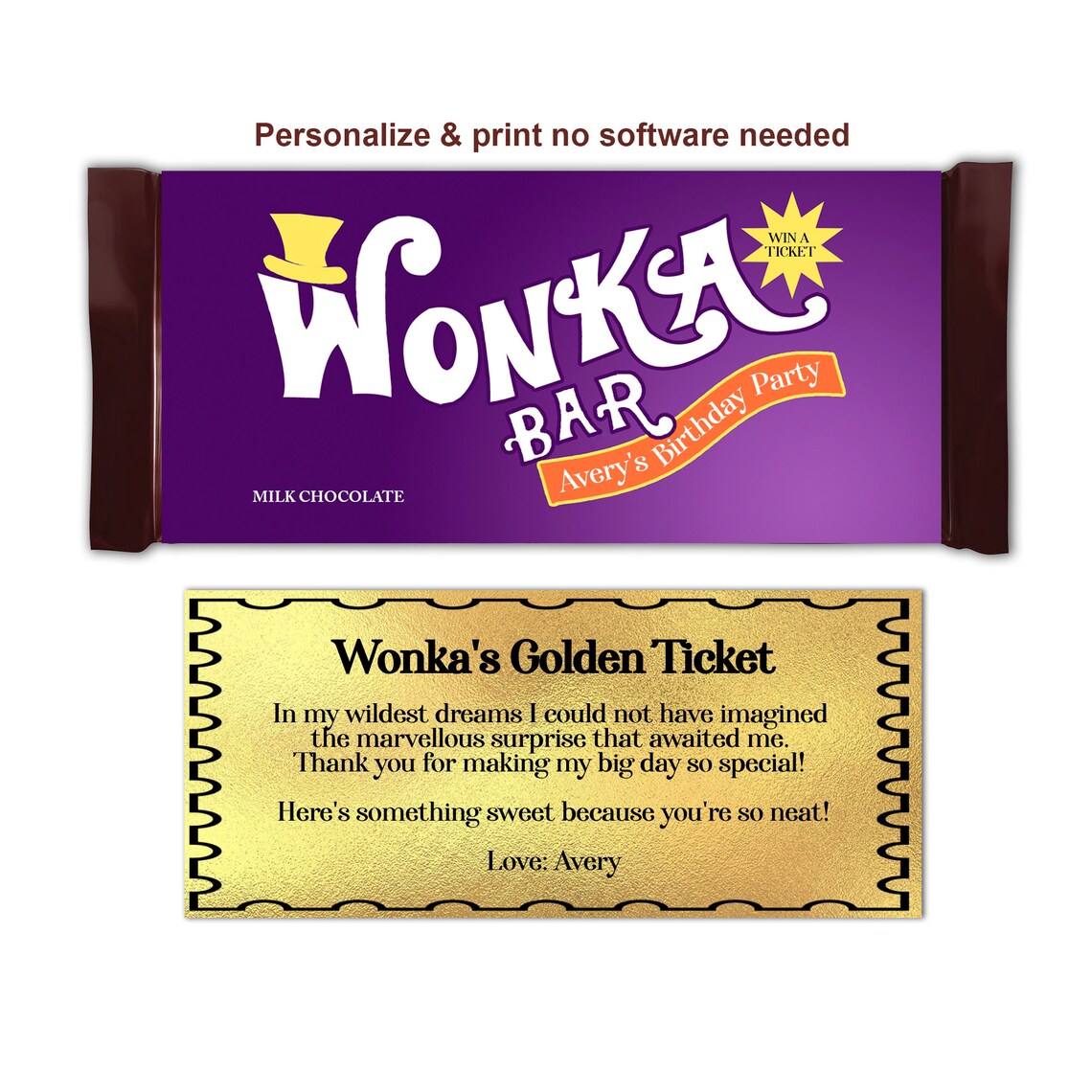 Willy Wonka Birthday Invitation Digital Download Party Invitation ...