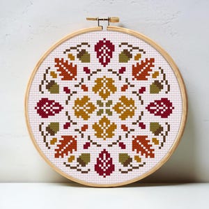 Autumn Leaves Cross Stitch Pattern