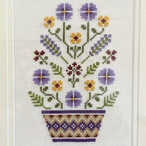 Wildflower Basket Cross Stitch Pattern