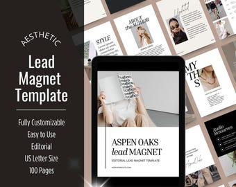 Editable Lead Magnet Template | Editorial Magazine Template | Aesthetic Lead Magnet Coaching eBook Template | Opt-In Freebie Creator PDF