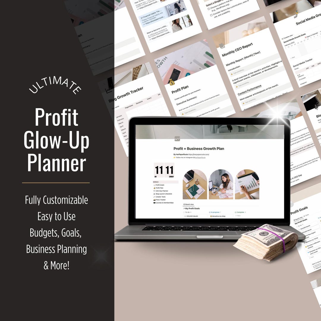 Business Glow up Planner | Profit Planner | Digital Planner | Budgets ...