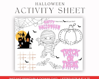Foglio di attività di Halloween, fogli di attività per bambini, fogli di attività per bambini in età prescolare, fogli di attività per bambini piccoli, foglio stampabile