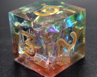 Jeu de dés géants en résine faits main : dés en cristal tranchants pour le D&D