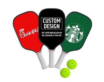 Custom Design Pickleball Paddle – Personalized Photo Logo Text Carbon Fiber Racket