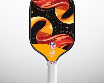 APL Fire Swirl Abstract Pickleball Paddle - Carbon Fiber & Fiberglass Racket, USAPA Approved thermoformed Sports