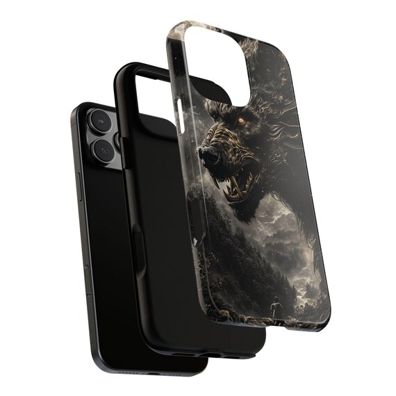 Mystical Werewolf Phone Case, Fantasy Art, Dual Layer Protection
