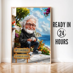 Benutzerdefinierte Ruhestand Cartoon Portrait, Ruhestand Karikatur, personalisierte Ruhestandsgeschenk, Ruhestand Zeichnung, Ruhestand Geschenk Lustig Einzigartig