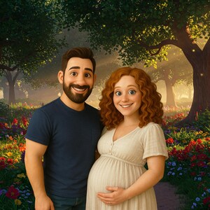 Spezielles 3D-Familienporträt, personalisiertes Kunstwerk von Paaren, niedliches Familienporträt, Illustration vom Foto, benutzerdefinierte Cartoon-Animation