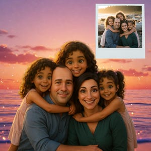 Personalizable 3D Cartoon Styled Portrait Gift Custom Portrait Cartoon Family Art Picture Birthday Gift Cartoon Commission Drawing for Dad