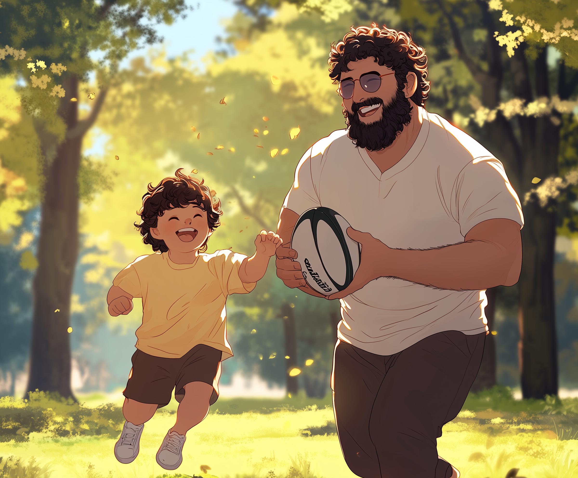 Portrait d'anime personnalisé, art anime enfants et papa, cadeau fête des pères, art anime numérique, cadeau beau-père, cadeau de fan d'anime, dessin d'anime à partir d'une photo