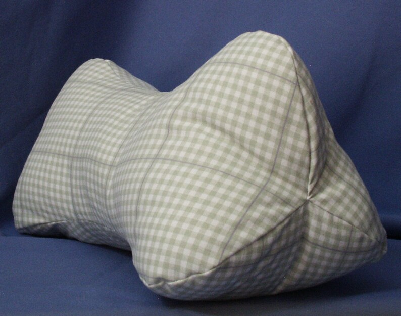 Sage Gingham Dog Bone Shaped Contoured Fabric Neck Pillow Etsy