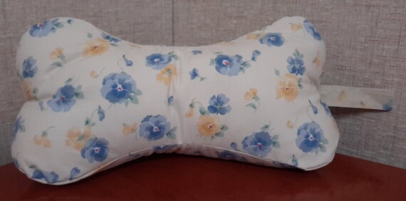 Blue Pansies Fabric Lined Dog Bone Shaped Pillow Contoured Etsy