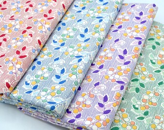 Tissu en coton Zimmerman - Fleurs de fruits rondes - CHOISISSEZ la couleur - Chanteclaire 44" x 17"L