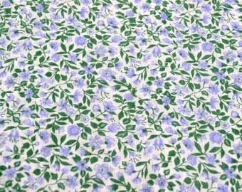 Vintage Fabric - Purple Lavender vine Flowers - Barely Semi Sheer 44" x 17"L