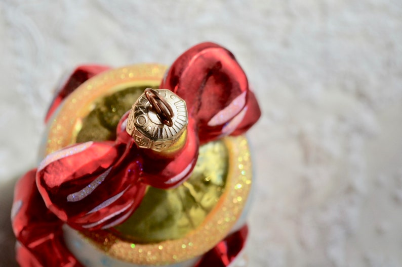 5 12 Large Santa and Bird Bell Radko Glass Christmas Ornament