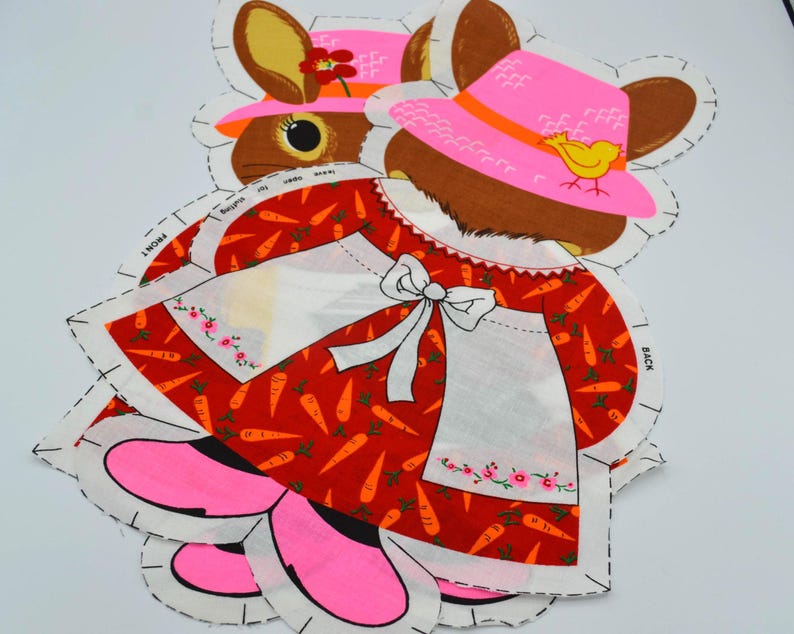 Vintage Cranston Easter Lady Bunny, Cut and Sew Pillow Doll in Mod ...