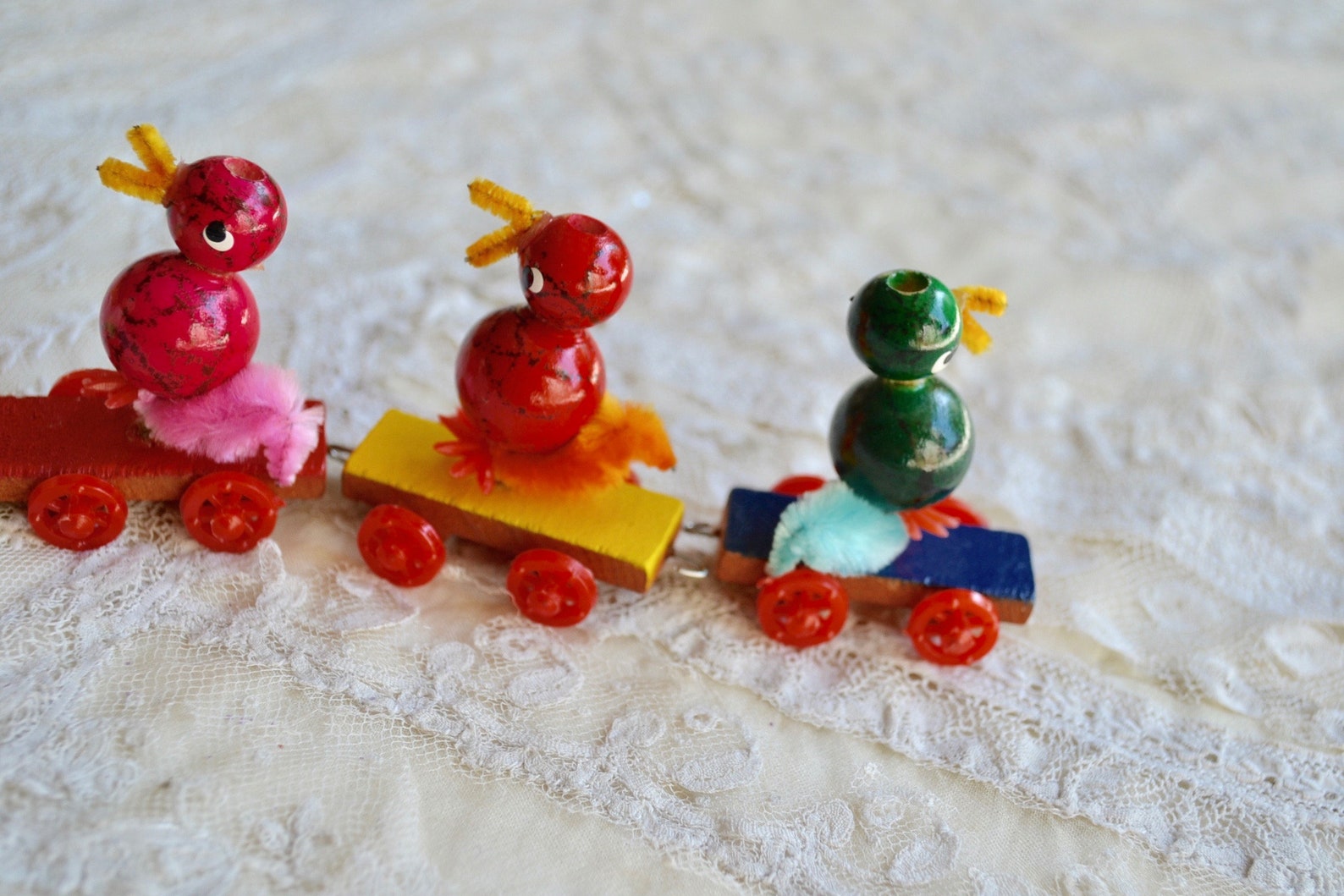 Vintage Birthday Cake Candle Holder Wooden Duck and Chicken Etsy