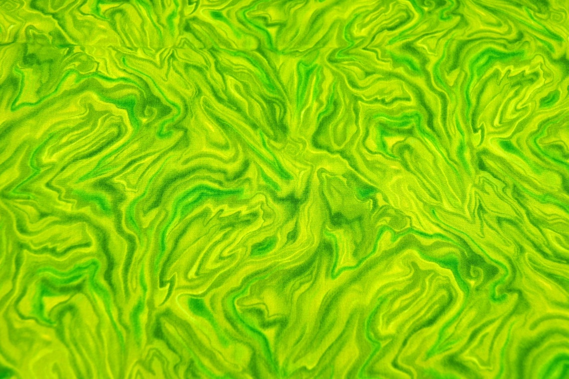 Moda Fabric Lime Green Marble Textures Swirl By The Half Etsy