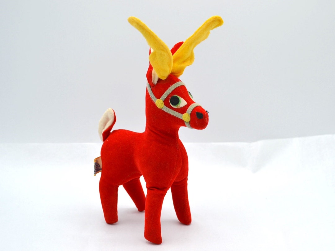 Vintage Christmas Deer - Red Dakin Dream Pet Stuffed Animal Toy ...