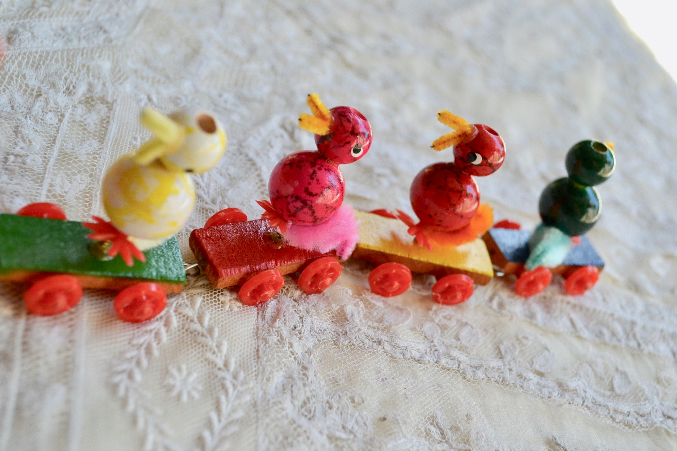 Vintage Birthday Cake Candle Holder Wooden Duck and Chicken Etsy
