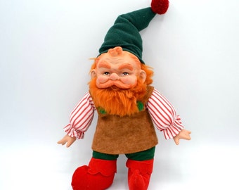 Vintage Dakin Red Beard Gnome - 12" Christmas Elf Doll