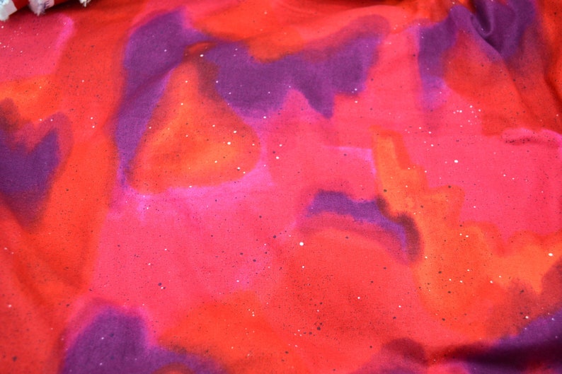Cotton By the Half Yard Painted Desert Marbled Pink Purple Orange Vintage Hoffman Fabric