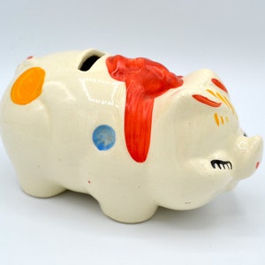 Vintage Shawnee Pottery Polka Dot Piggy Coin Bank - Etsy 日本