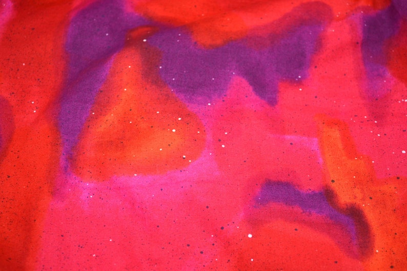 Cotton By the Half Yard Painted Desert Marbled Pink Purple Orange Vintage Hoffman Fabric